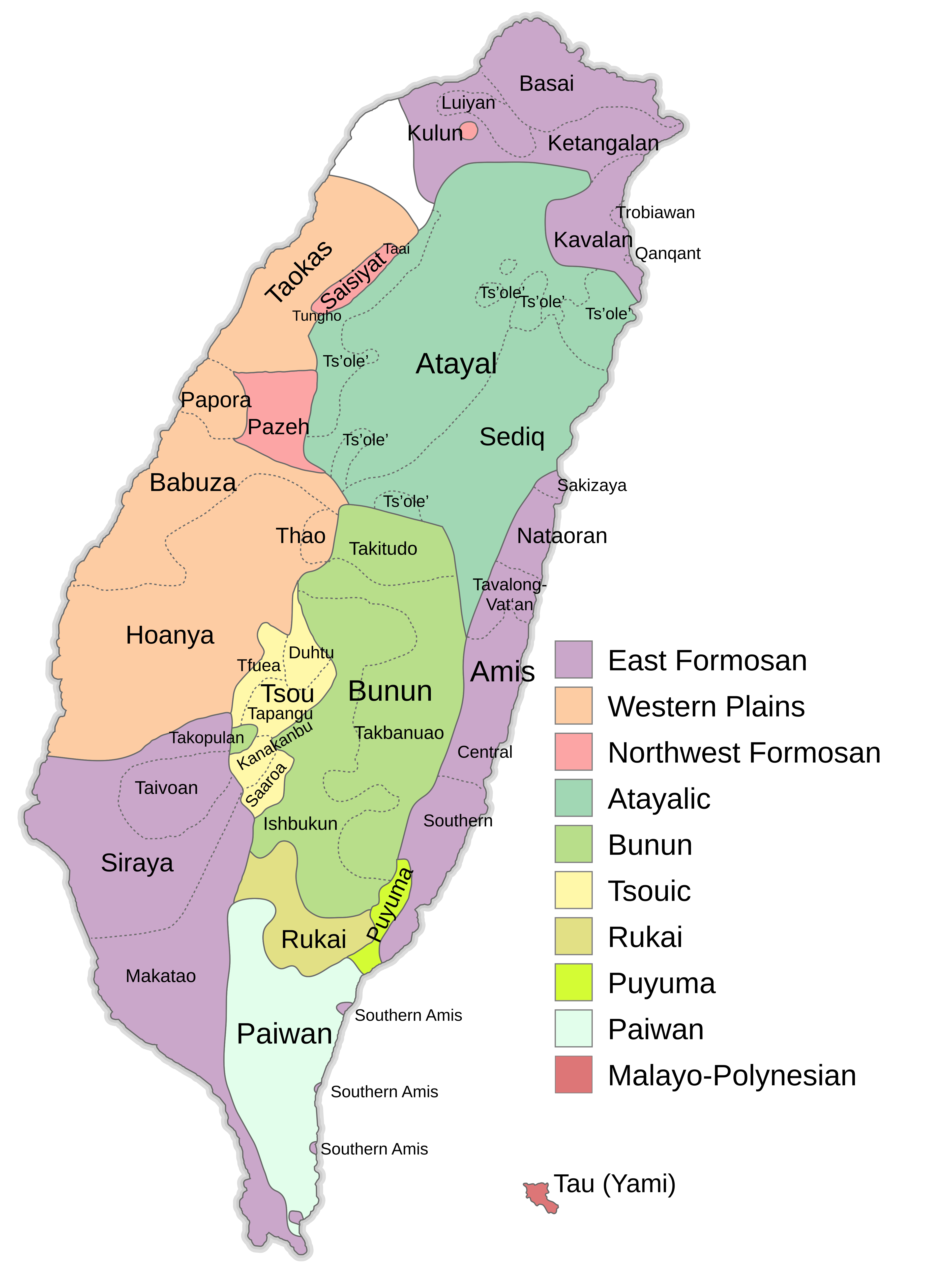 Map of Taiwanese indigenous population