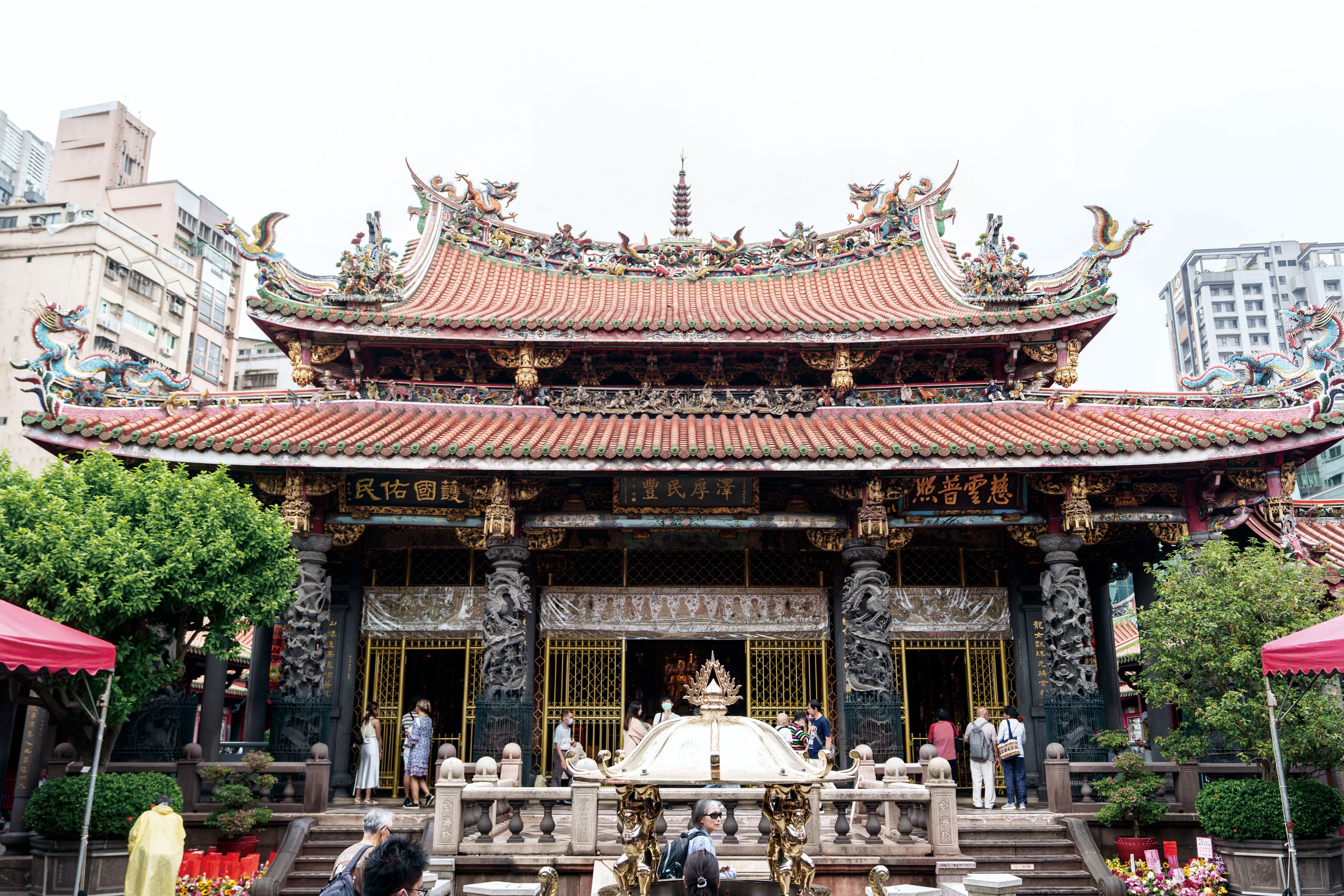 Longshan Temple in Taipei. It is one of the most iconic temples in Taiwan built in 1740.
